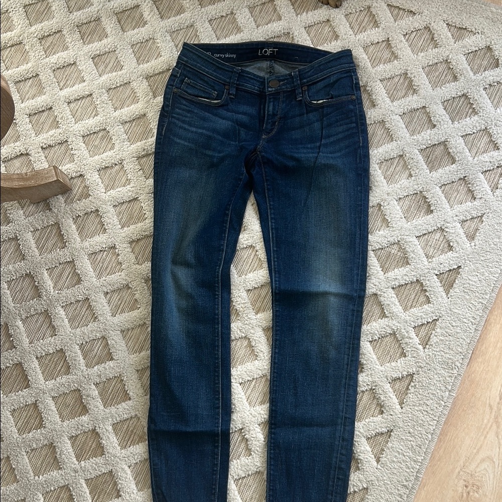 LOFT Women's Dark Indigo Skinny Jeans
